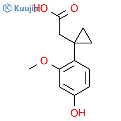 2-1-(4-hydroxy-2-methoxyphenyl)cyclopropylacetic acid structure