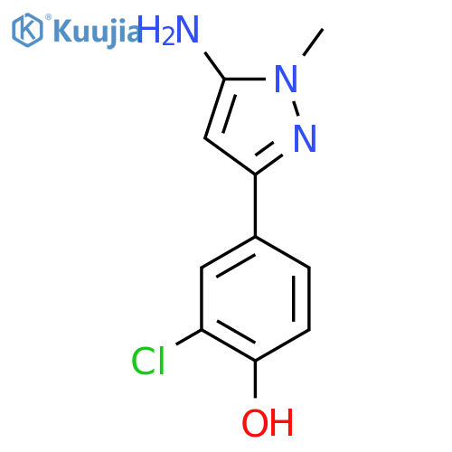4-(5-amino-1-methyl-1H-pyrazol-3-yl)-2-chlorophenol structure