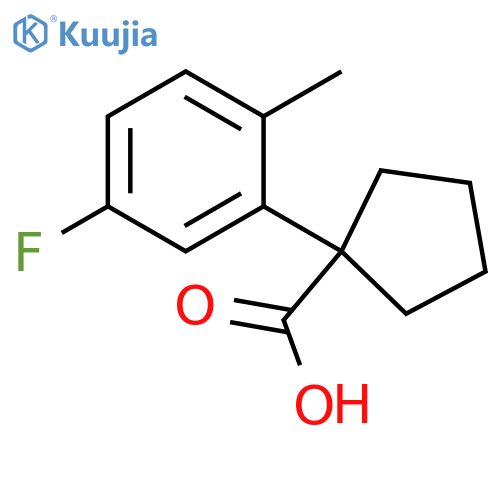 1-(5-fluoro-2-methylphenyl)cyclopentane-1-carboxylic acid structure