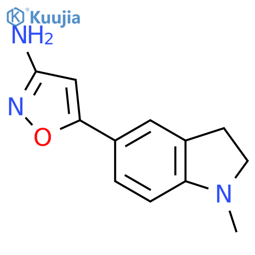 5-(1-methyl-2,3-dihydro-1H-indol-5-yl)-1,2-oxazol-3-amine structure