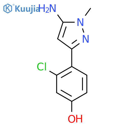 4-(5-amino-1-methyl-1H-pyrazol-3-yl)-3-chlorophenol structure