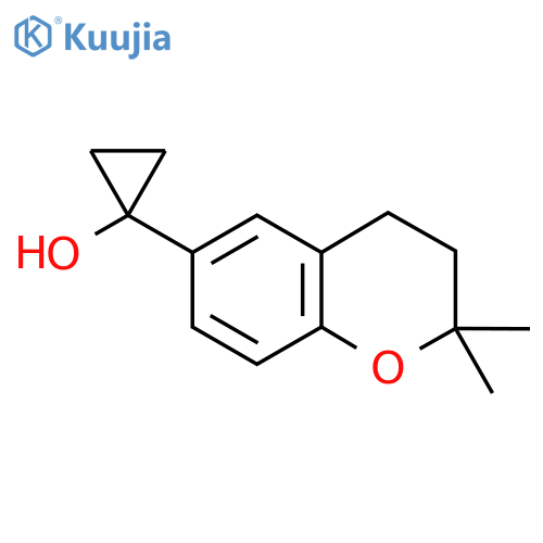 1-(2,2-dimethyl-3,4-dihydro-2H-1-benzopyran-6-yl)cyclopropan-1-ol structure