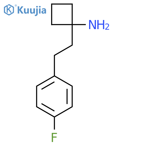 1-2-(4-fluorophenyl)ethylcyclobutan-1-amine structure