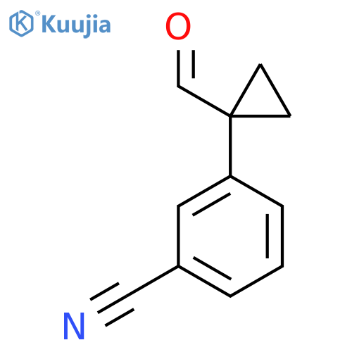 3-(1-formylcyclopropyl)benzonitrile structure
