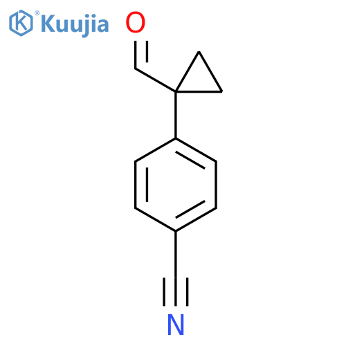 4-(1-formylcyclopropyl)benzonitrile structure
