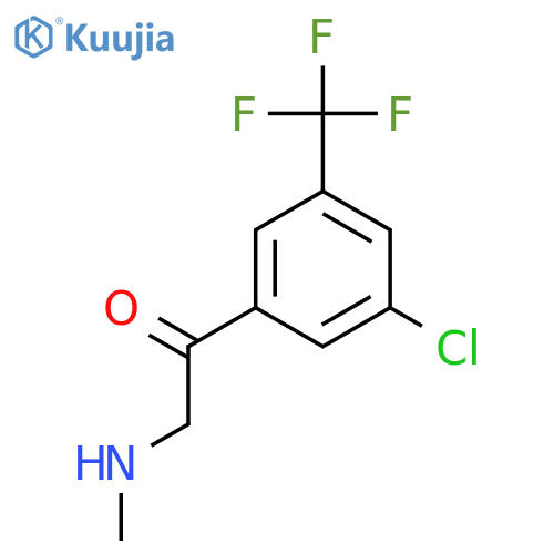 1-3-chloro-5-(trifluoromethyl)phenyl-2-(methylamino)ethan-1-one structure