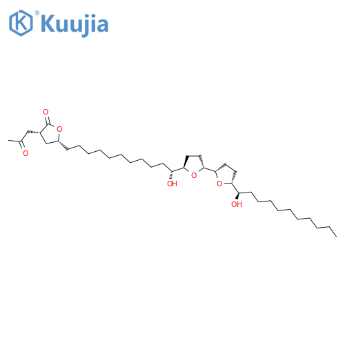 2(3H)-Furanone, dihydro-5-[(11R)-11-hydroxy-11-[(2R,2'S,5R,5'R)-octahydro-5'-[(1R)-1-hydroxyundecyl][2,2'-bifuran]-5-yl]undecyl]-3-(2-oxopropyl)-, (3R,5R)- structure