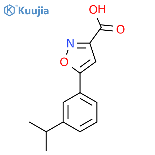 5-3-(propan-2-yl)phenyl-1,2-oxazole-3-carboxylic acid structure