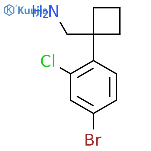 1-(4-bromo-2-chlorophenyl)cyclobutylmethanamine structure