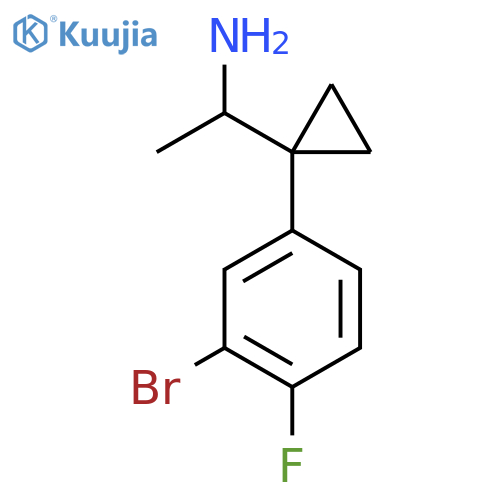 1-1-(3-bromo-4-fluorophenyl)cyclopropylethan-1-amine structure