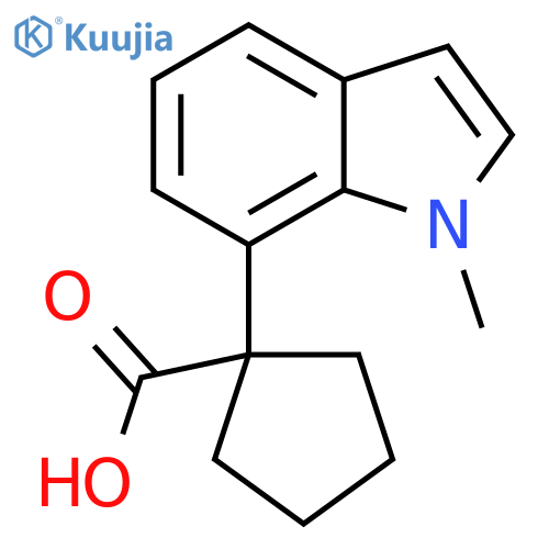 1-(1-methyl-1H-indol-7-yl)cyclopentane-1-carboxylic acid structure