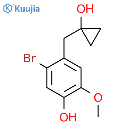 5-bromo-4-(1-hydroxycyclopropyl)methyl-2-methoxyphenol structure