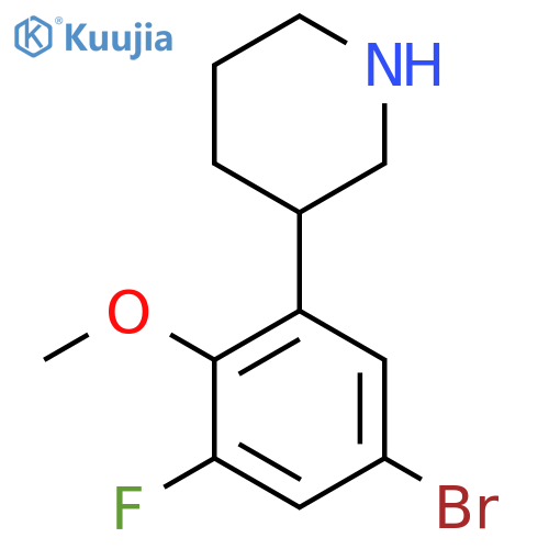 3-(5-bromo-3-fluoro-2-methoxyphenyl)piperidine structure