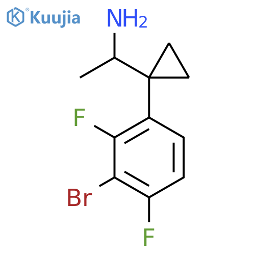 1-1-(3-bromo-2,4-difluorophenyl)cyclopropylethan-1-amine structure