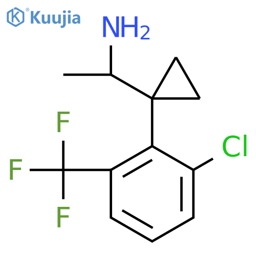 1-{1-2-chloro-6-(trifluoromethyl)phenylcyclopropyl}ethan-1-amine structure