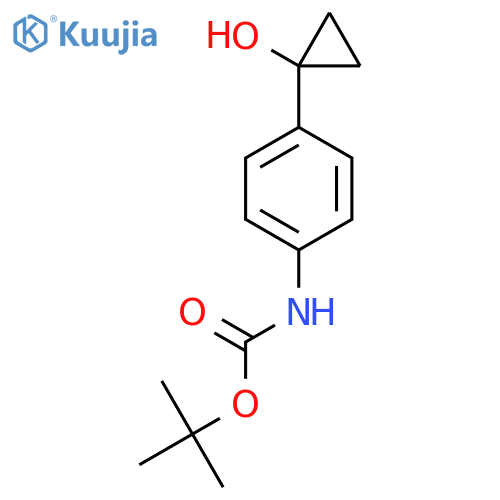 tert-butyl N-4-(1-hydroxycyclopropyl)phenylcarbamate structure