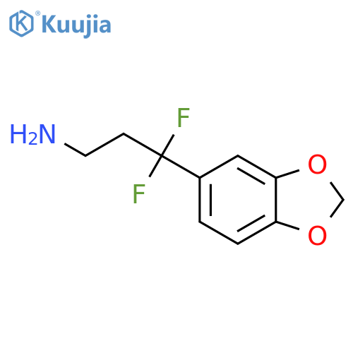 3-(1,3-dioxaindan-5-yl)-3,3-difluoropropan-1-amine structure