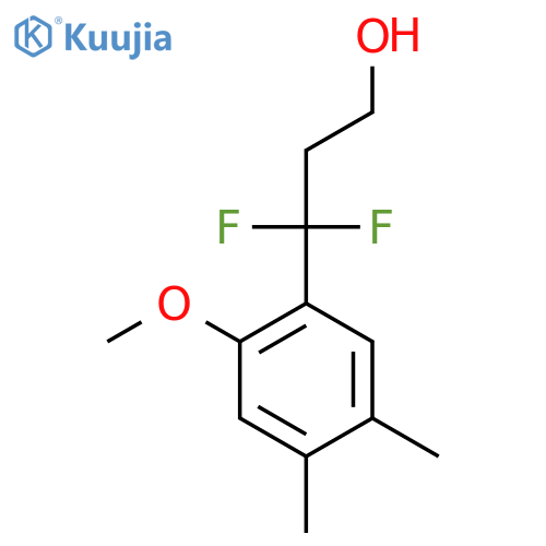 3,3-difluoro-3-(2-methoxy-4,5-dimethylphenyl)propan-1-ol structure