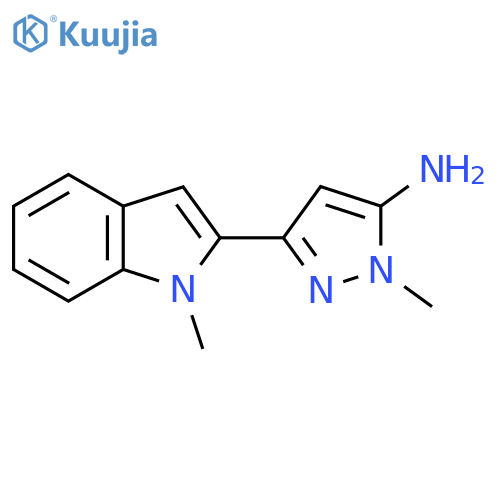 1-methyl-3-(1-methyl-1H-indol-2-yl)-1H-pyrazol-5-amine structure