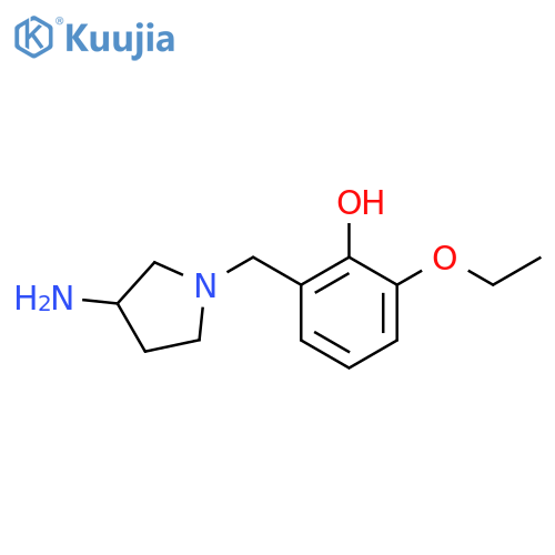 2-((3-Aminopyrrolidin-1-yl)methyl)-6-ethoxyphenol structure