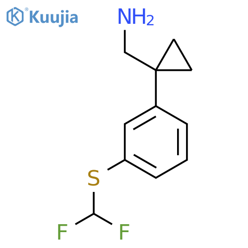 (1-{3-(difluoromethyl)sulfanylphenyl}cyclopropyl)methanamine structure