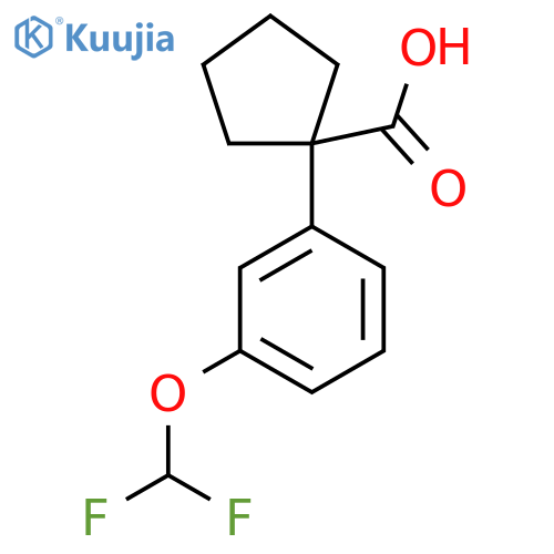 1-3-(difluoromethoxy)phenylcyclopentane-1-carboxylic acid structure