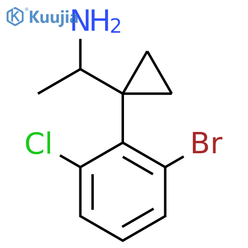 1-1-(2-bromo-6-chlorophenyl)cyclopropylethan-1-amine structure