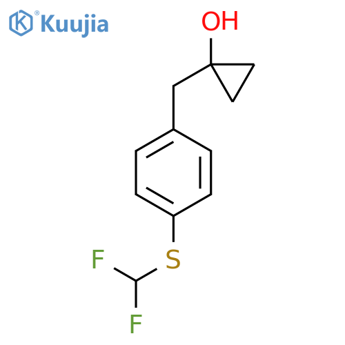 1-({4-(difluoromethyl)sulfanylphenyl}methyl)cyclopropan-1-ol structure