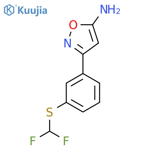 3-{3-(difluoromethyl)sulfanylphenyl}-1,2-oxazol-5-amine structure