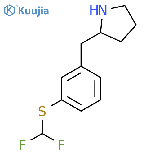 2-({3-(difluoromethyl)sulfanylphenyl}methyl)pyrrolidine structure