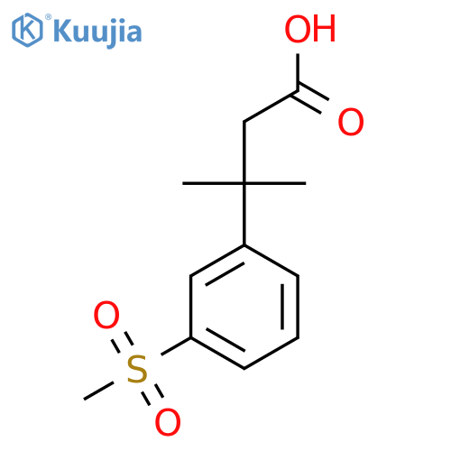 3-(3-methanesulfonylphenyl)-3-methylbutanoic acid structure