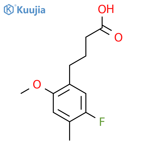 4-(5-fluoro-2-methoxy-4-methylphenyl)butanoic acid structure