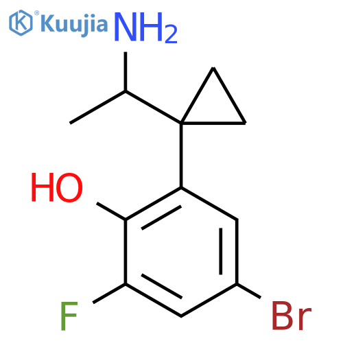 2-1-(1-aminoethyl)cyclopropyl-4-bromo-6-fluorophenol structure