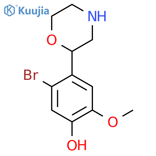 5-bromo-2-methoxy-4-(morpholin-2-yl)phenol structure