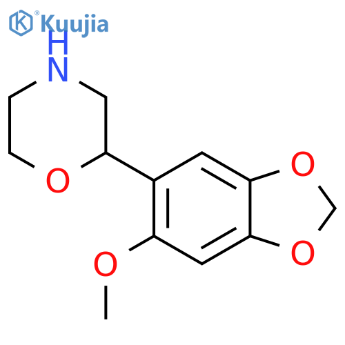 2-(6-methoxy-1,3-dioxaindan-5-yl)morpholine structure