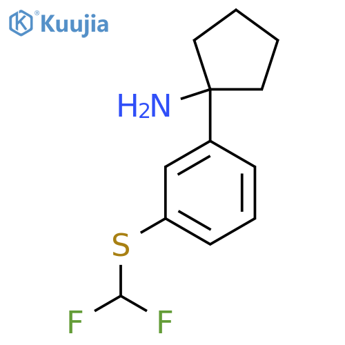1-{3-(difluoromethyl)sulfanylphenyl}cyclopentan-1-amine structure