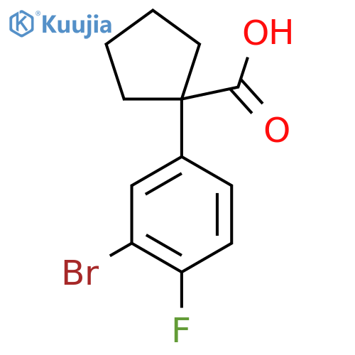 1-(3-Bromo-4-fluorophenyl)cyclopentane-1-carboxylic acid structure