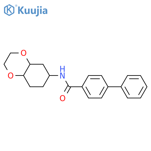 N-(octahydro-1,4-benzodioxin-6-yl)-1,1'-biphenyl-4-carboxamide structure