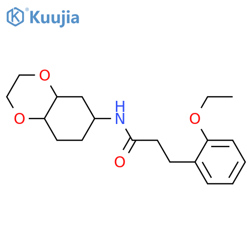 3-(2-ethoxyphenyl)-N-(octahydro-1,4-benzodioxin-6-yl)propanamide structure