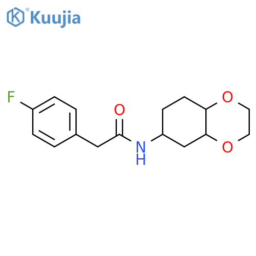 2-(4-fluorophenyl)-N-(octahydro-1,4-benzodioxin-6-yl)acetamide structure