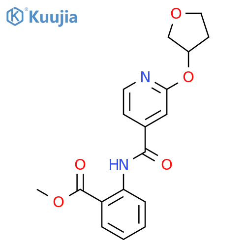Methyl 2-(2-((tetrahydrofuran-3-yl)oxy)isonicotinamido)benzoate structure