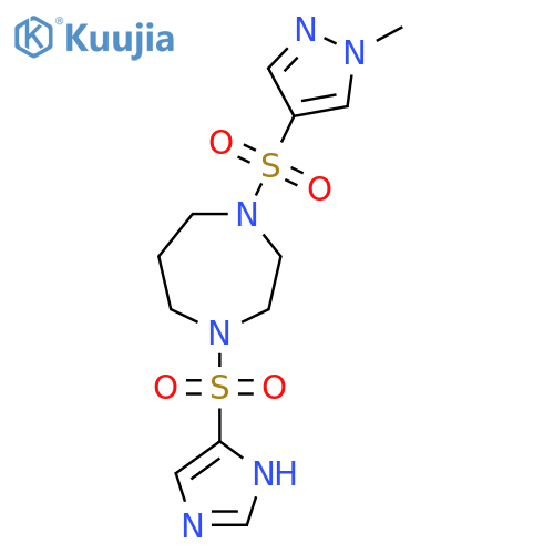 1-(1H-imidazole-4-sulfonyl)-4-(1-methyl-1H-pyrazol-4-yl)sulfonyl-1,4-diazepane structure