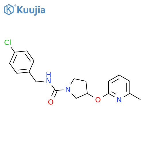 N-(4-chlorobenzyl)-3-((6-methylpyridin-2-yl)oxy)pyrrolidine-1-carboxamide structure