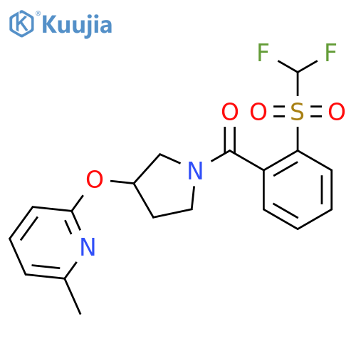 (2-((Difluoromethyl)sulfonyl)phenyl)(3-((6-methylpyridin-2-yl)oxy)pyrrolidin-1-yl)methanone structure