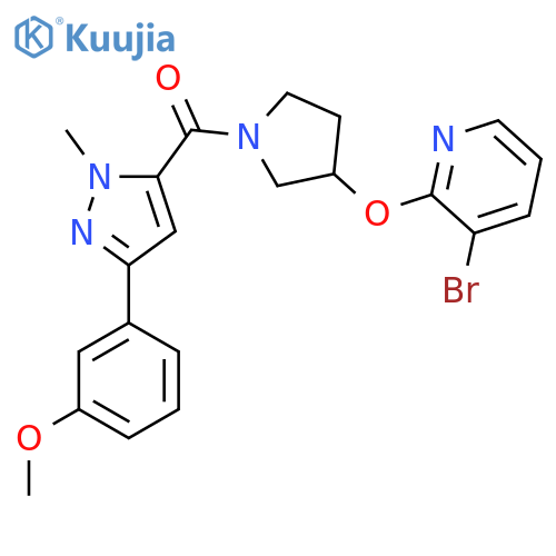 (3-((3-bromopyridin-2-yl)oxy)pyrrolidin-1-yl)(3-(3-methoxyphenyl)-1-methyl-1H-pyrazol-5-yl)methanone structure