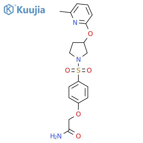 2-(4-((3-((6-Methylpyridin-2-yl)oxy)pyrrolidin-1-yl)sulfonyl)phenoxy)acetamide structure