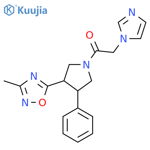 2-(1H-imidazol-1-yl)-1-3-(3-methyl-1,2,4-oxadiazol-5-yl)-4-phenylpyrrolidin-1-ylethan-1-one structure