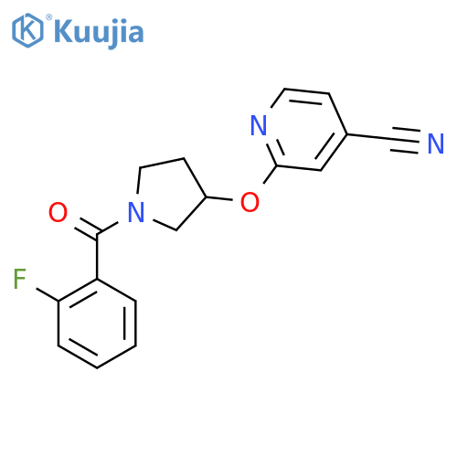 2-((1-(2-Fluorobenzoyl)pyrrolidin-3-yl)oxy)isonicotinonitrile structure