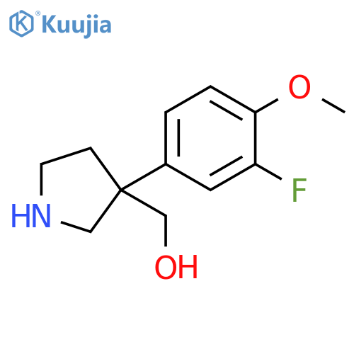 3-Pyrrolidinemethanol, 3-(3-fluoro-4-methoxyphenyl)- structure