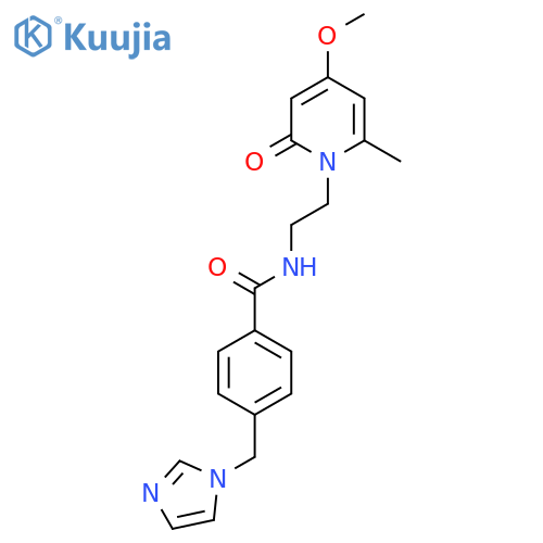 4-(1H-imidazol-1-yl)methyl-N-2-(4-methoxy-6-methyl-2-oxo-1,2-dihydropyridin-1-yl)ethylbenzamide structure